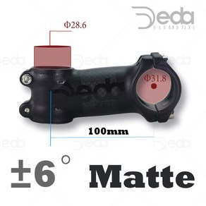 Deda Zeo2 광택 화이트/매트 블랙 합금 + 카본 로드/MTB 자전거 스템 6/17 도 부품, 17 Matte black 6d-100, 1개