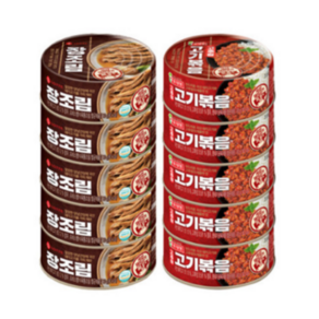 롯데푸드 장조림80g(5캔)+고추장고기볶음80g(5캔), 10개, 80g