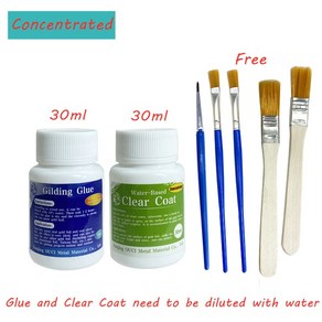 금박 접착제 시트 공예 종이 분말 물 기반 농축 및 광택 아름다운, [03] Combo(30ml and 30ml)
