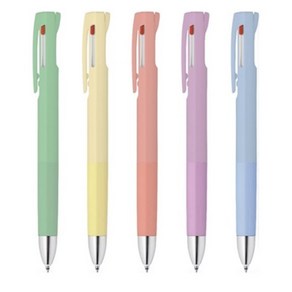 제브라 블렌3C 스모키 0.5mm 볼펜 3개 세트, 0.5mm 1세트 그린+옐로우+핑크