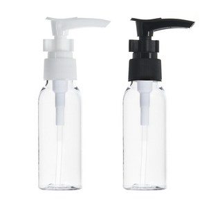 [허브스프레이] 미니디스펜서용기 30ml 50ml 60ml 75ml 80ml 100ml 플라스틱 펌프 공병, 30ml(L) 투명용기, 검정캡, 1개