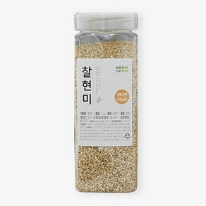 2023년산 햅쌀 통에 담은 찰현미 쌀, 1개, 1kg