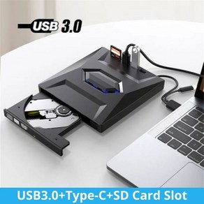 USB 3.0 타입 3in 다기능 외장 모바일 드라이브 CD DVD 버너 SD 카드 U 디스크 플레이어 읽기 속도 CD 롬 2, WHITE, 1개