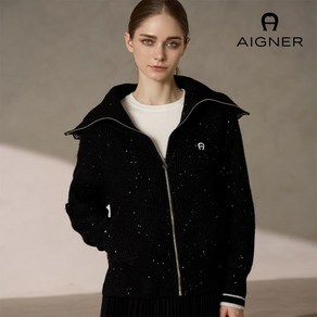 아이그너 AIGNER 24FW 와이드카라 메탈 집업 가디건