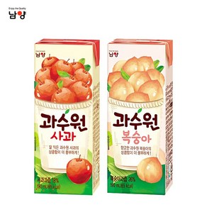 남양 과수원 190ml x 48팩(2box) 4종 택1/단품/혼합/무료배송, 과수원 사과24팩+복숭아24팩, 상세설명 참조