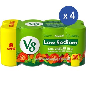 V8 저염 오리지널 베지터블 주스 163ml Low Sodium Oiginal 100% Vegetable Juice, 32개