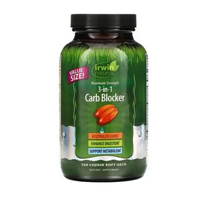 Irwin Naturals 3-in-1 Carb Blocker 맥시멈 스트랭스 150 Liquid Soft-Gels