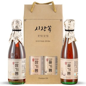 시장쏙 전연화 참기름 골드 + 전연화 들기름 300ml 선물세트 1호, 1세트