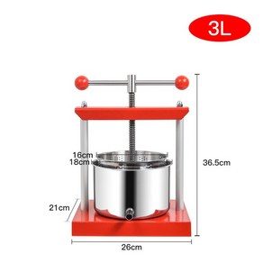 수동 스테인 스댕 대형착즙기 스퀴저 레몬 과일 와인 만들기 녹즙기 야채쥬스 즙짜기, 3L, 1개