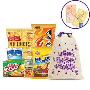 25년 어린이날 6종선물세트+응원카드 간식 과자 어린이집 학원 학교 행사 생일간식 롯데제과 오리온 농심, 1세트, 02_어린이6종