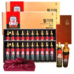 정관장 6년근 홍삼정 활기력 20세트(홍삼농축액 비타민함량) 400ml+쇼핑백 골프 여행 부모님 명절 선물세트(보자기포함) 1개 20정 400ml, 400ml, 1박스