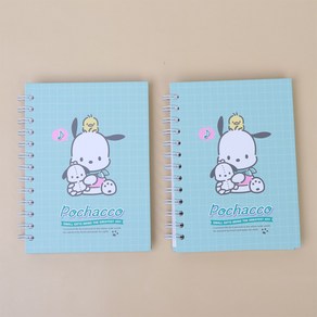 산리오 캐릭터즈 좌철 스프링 B6사이즈 노트 2P 1묶음, 1세트, 포차코