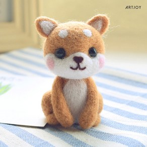 아트조이 DIY 강아지 양모펠트 키링 키트 시바견, 1개