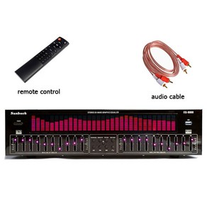 이퀄라이저 음향조정기 오디오 이퀄라이저 전문 EQ 블루투스 U 디스크 무선 광섬유 동축 디지털 디코딩 발열 프리앰프 플레이어, 2) Red LED - 220V