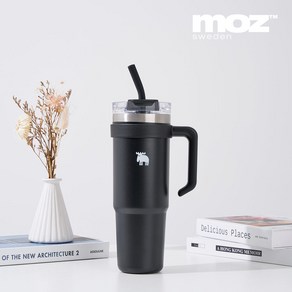 MOZ 스웨덴 316 스텐 1L 대용량 보온보냉 손잡이 텀블러 보온병, 1개, 1000ml, 노르딕블랙