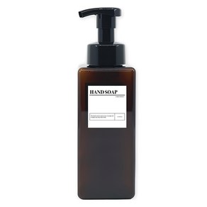 뉴앤룩 사각 거품용기 핸드워시 리필공병 650ml + A라벨스티커 핸드솝 세트, 브라운(리필공병), 1개