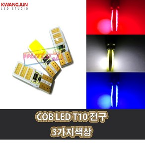 LJ 605181712 10 광전 T10 COB LED 3가지색상 T10전구 오토바이 차량용 자동차 실내등 미등 번호판등 풋등 오토티엔