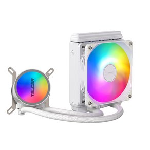 TEUCER AF-120 워터 쿨러 12cm RGB 팬 프로세서 히트 싱크 인텔 2011/1700/155X AMD AM4 AM5 용 120mm PC 수냉 라디에이터, [02] White