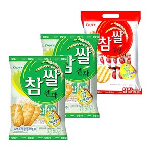 크라운 참쌀설병 128g+참쌀선과 115gx2개 묶음행사 쌀과자 찹쌀과자 간식 안주 스넥, 2개