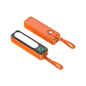 휴대용 미니 보조배터리 5000mAh 아이폰 Type-C 케이블 LED조명