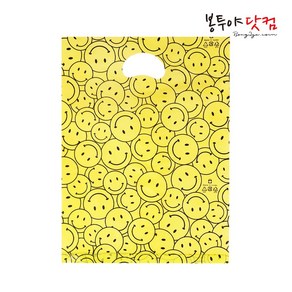 봉투야닷컴 HDPE 30호 (30x39cm) 100장 비닐쇼핑백, 스마일