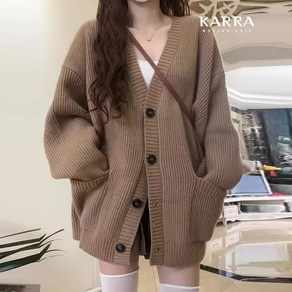 KARRA 루즈핏롱빅버튼가디건_A4S0520