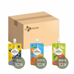 쁘띠첼 워터젤리 130ml x30개(포도 10개+오렌지 10개+복숭아 10개), 없음