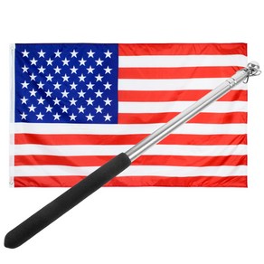 미국국기 성조기 접이식 국기봉 포함 미국기 90x60cm 대형 세계국기 usa flag 뉴욕 미국여행 워싱턴, 1개