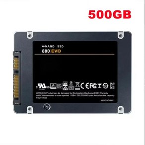 레노버 SSD 880 EVO 내장 솔리드 스테이트 드라이브 하드 디스크 노트북 컴퓨터 PC PS4 PS5 용 SATA 3.0 ML, 500GB, 없음, 1) 500GB, 1개