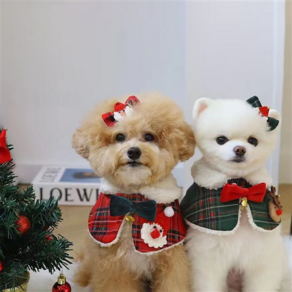강아지 크리스마스 스카프 고양이 크리스마스 케이프 코스튬 에디션, 레드(산타), 1개
