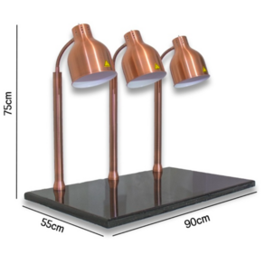할로겐 워머 음식 뷔페 호텔 듀얼 등 업소용 보온 유지 램프, 스터드 T형 골드+블랙 마블링