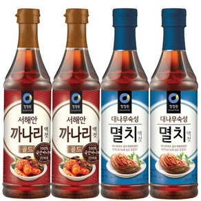 청정원 까나리 액젓 500g 2개 + 멸치액젓 500g 2개, 1세트