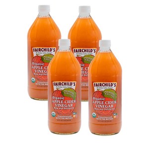 Faichild's Oganic Apple Cide Vinega 페어차일드 오가닉 애플 사이다 비니거 943ml 4팩, 946ml, 4개