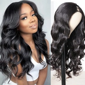 부분가발 단발가발 인모 바디 웨이브 U 파트 V 브라질, 1개, 1.10inches  U pat wig 150