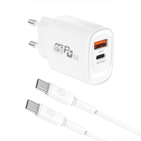 모디스 PD25W 2포트 PD3.0 PPS 초고속충전기 + C to C 25W 케이블 1M, 1개, 25W 고속충전기+C to C 고속케이블
