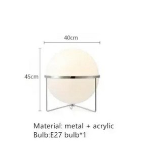 스탠드 조명 북유럽 예술 책상 램프 LED 금속 크롬 거실 호텔 방 흰색 아크릴 공 홈 데코 빈티지 스탠딩, White light