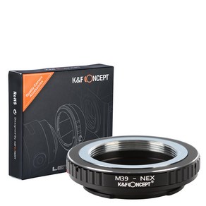 KnF M39-NEX 렌즈 어댑터 M39 마운트 렌즈 - 소니 E 바디 (뒤캡옵션) M39 Lens to Sony E adapte (E cap option), M39-NEX 어댑터, 1개