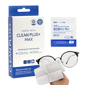 (100p) 이지클린플러스 맥스 안경 항균 세정 티슈 wipes, 30p x 2개+10p x 4개, 1개