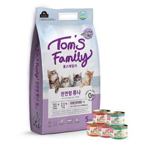 톰스패밀리 참치 고양이사료 전연령 튜나 5Kg+저염습식캔 170g, 5kg, 1개