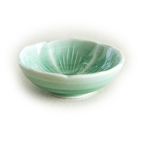 청경옥 꽃종지 (9.1 cm) 찬기 그릇 식기 전통그릇 업소용 그릇, 1개, 청자