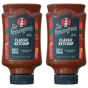 20 Fl Oz (Pack of 2) Classic Ketchup Si Kensing 20fl oz(2팩) 클래식 케첩 Si Kensington's 클래식 케첩 통토마, 2개, 591.47ml