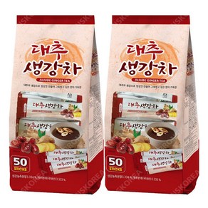 지노 대추생강차 50T x 2개 / 일회용 전통차 대추차 생강차스틱, 대추생강차 50Tx2개, 단품, 50개입