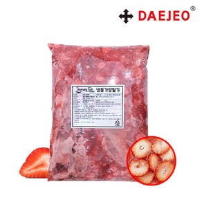 냉동 가당 슬라이스 딸기 2kg 딸기빙수 토핑, 1개