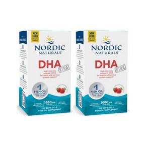 노르딕 내추럴스 DHA 엑스트라 1660 mg DHA 960 EPA 410 딸기 맛 비린 맛 없는 오메가 소프트젤, 2개