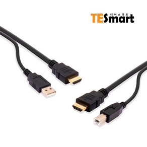 티이스마트 2포트 HDMI KVM 스위치 4K 60Hz 모니터 셀렉터 선택기