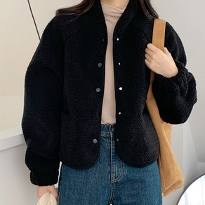[뉴데이][자체제작#뽀글이#후리스][누빔추가옵션]여성 캐주얼 베이직 플리스 숏 자켓