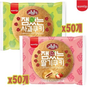 SPC 삼립 잼있는 미니 딸기 + 사과 쿠키 혼합 16g x100개입 1박스, 1세트