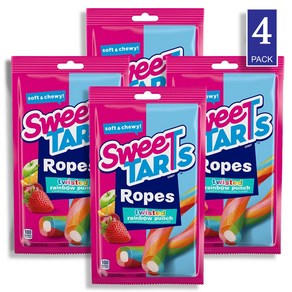 Sweets Tats 스위트 타트 로프 레인보우 츄잉젤리 5oz pe bag [ Ropes ainbow punch-5oz ], 4개, 141g