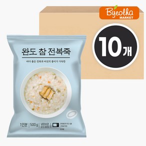 새싹푸드 완도 참전복죽 500g x10개 냉장 간편죽 건강 영양식 아침 식사대용 파우치 죽 간식 대용량 업소용 식당용, 10개