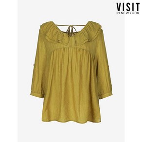 비지트인뉴욕 [ 비지트인뉴욕 ] 프릴넥 오버핏 프릴 블라우스 VX8LS25
